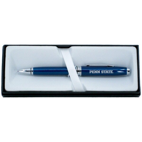 navy Cross pen with engraved Penn State and silver trim